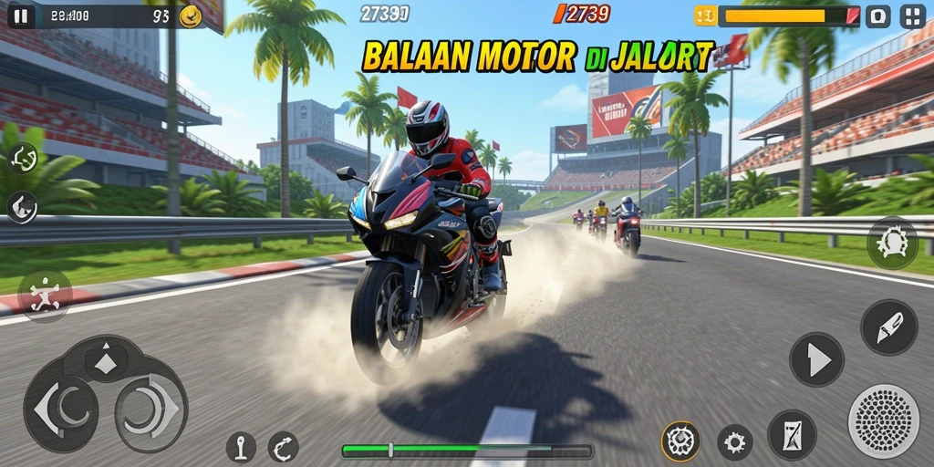 Tampilan menggembirakan dari balapan motor yang penuh aksi.