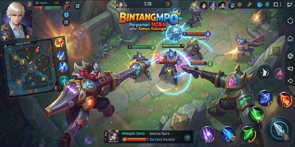 Tampilan dinamis gameplay BINTANGMPO yang seru dan strategis.