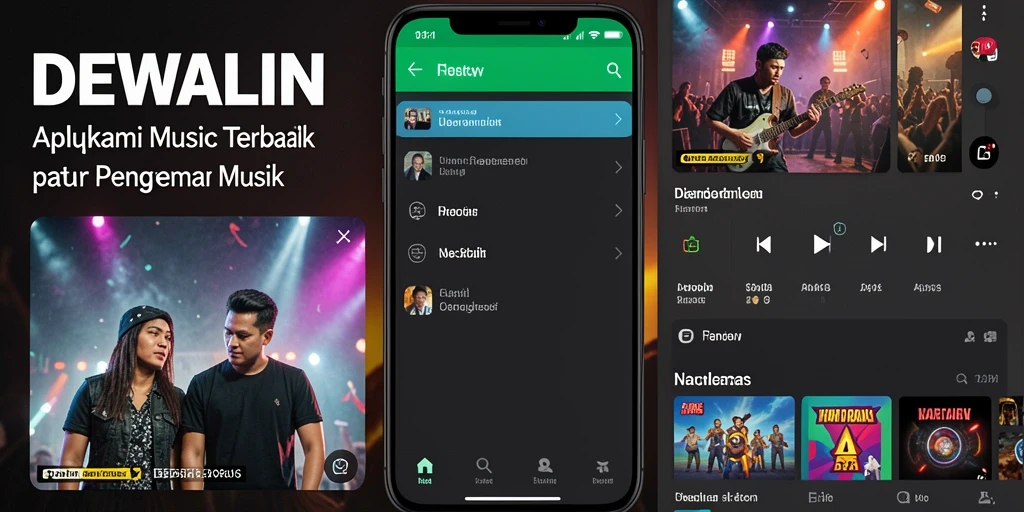 Screenshot gameplay DEWALIN menampilkan antarmuka musik yang menarik.