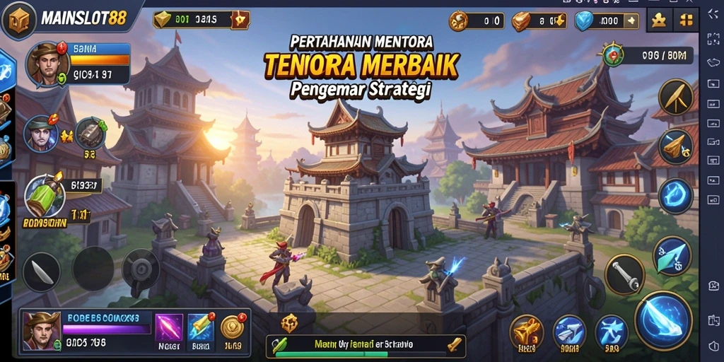 Tampilan gameplay seru dari MAINSLOT88 dalam pertempuran Tower Defense.