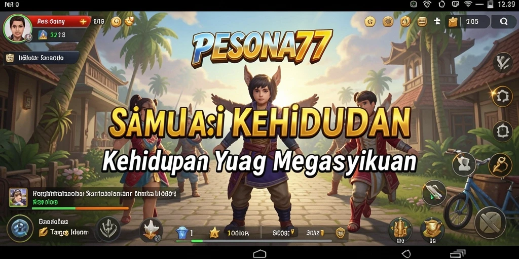 Screenshot gameplay PESONA77 menunjukkan interaksi karakter yang dinamis.