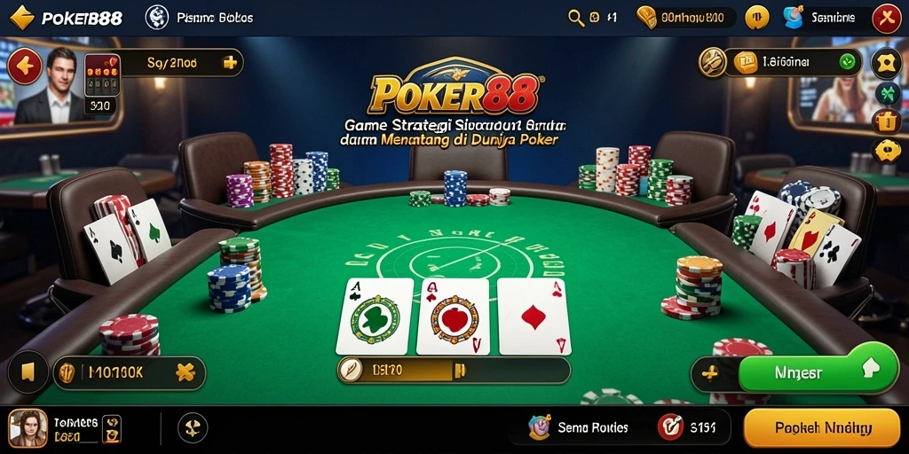 Menampilkan gameplay seru dan interaksi antar pemain di POKER88.