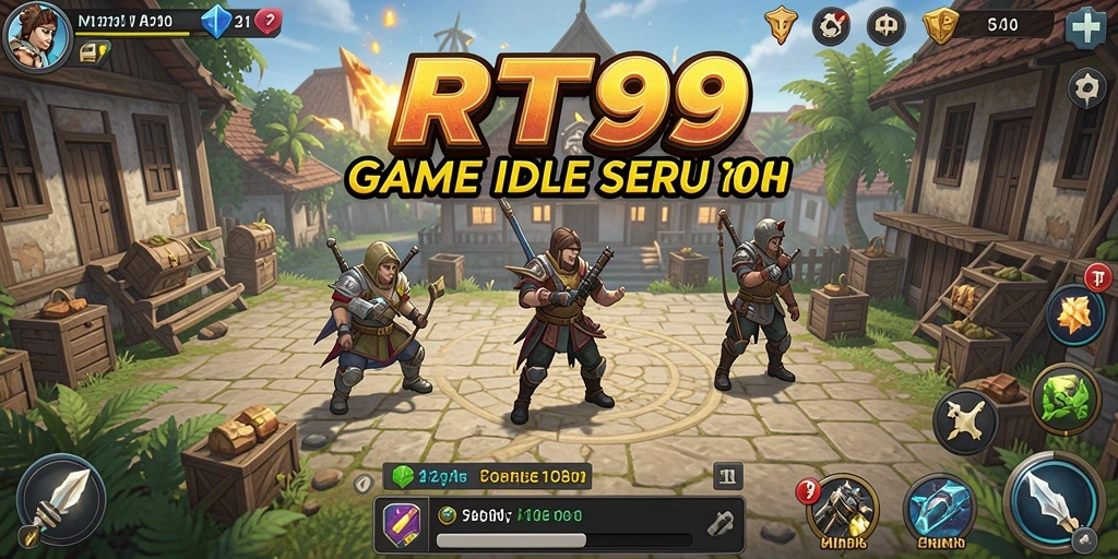 Tangkapan layar gameplay RT99 menunjukkan karakter beraksi dengan santai dalam dunia Idle.