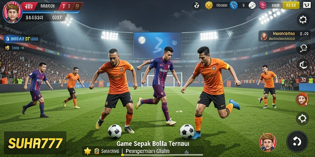 Tangkapan layar utama SUHU777 dengan gameplay sepak bola yang menarik.
