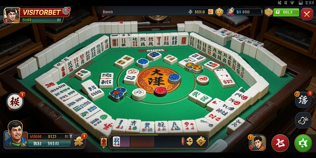 Screenshot utama VISITORBET menampilkan gameplay Mahjong yang menarik.
